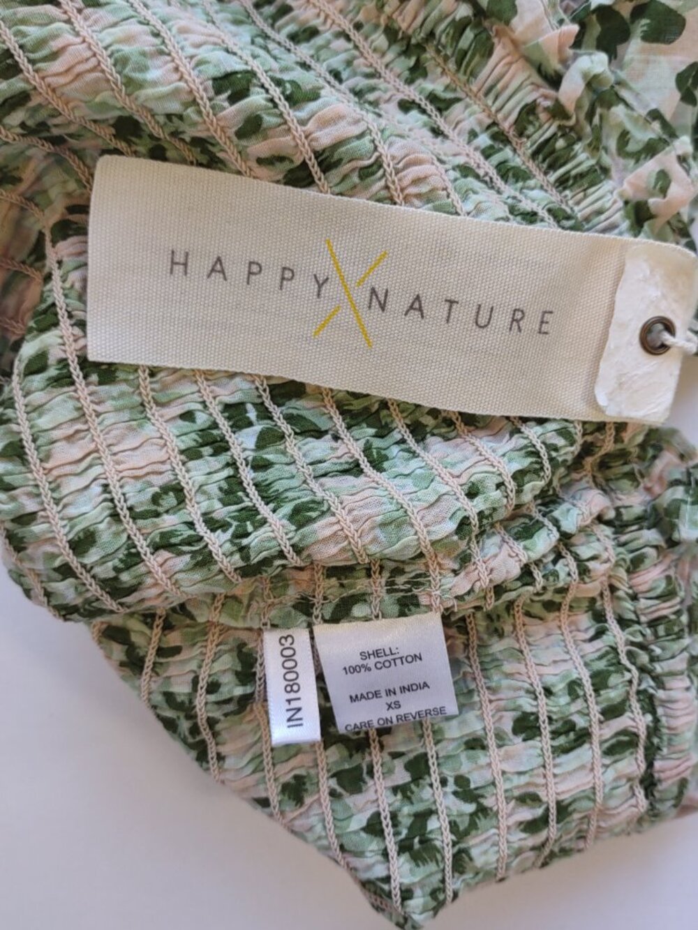NWT Happy x Nature Floral Smocked Top Size X-Small  Ruffles Boho Indie - Picture 6 of 7